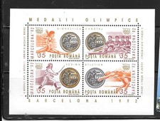 ROMANIA SC#3798 1992 OLYMPICS XF MNH EXCELLENT SOUVENIR SHEET STAMPS
