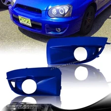 Blue Fog Light Lamp Bumper Bezel Cover Cap For 2004-2005 Subaru Impreza WRX STi