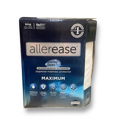 King Maximum Bed Bug and Allergy Mattress Protector White - AllerEase