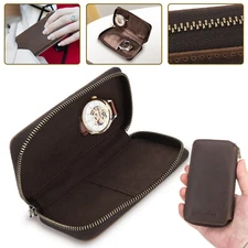 2 Slots Watch Leather Bag Travel Case Wristwatch Jewelry Display Storage Pouch