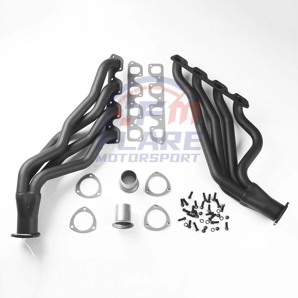Long Tube Headers for 1970-1974 Ford Mustang Mercury Cougar Montego Pair Black - Image 3 of 4