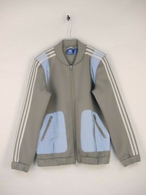 Adidas Originals Firebird Jacket Bomber Jacket Silver Women's Size 36