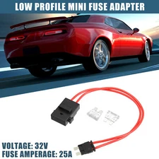 32V Standard Fuse Adapter Tap Fuse Kit with 2pcs 25A Blade Style Fuse for Car