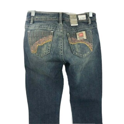 EckoRed Junior's Blue Jeans Embellished Pockets with Beads Glitter Sizes 3 - 7