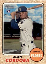 2017 Topps Heritage High Number Base Set Rookie #569 Allen Cordoba Padres