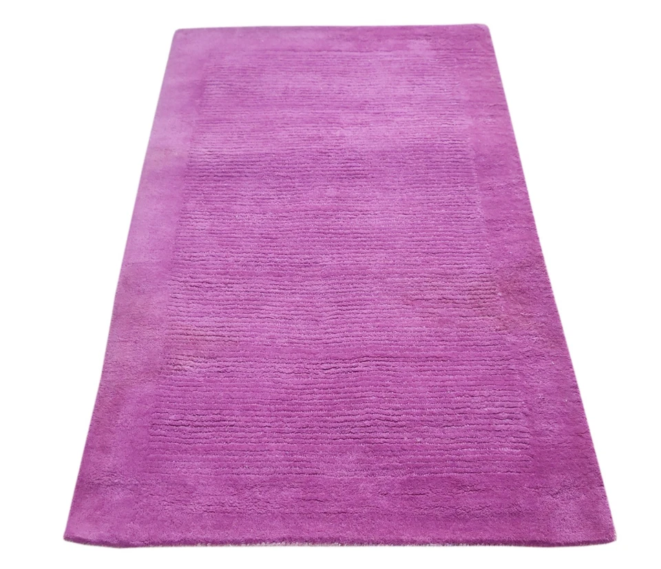 Tapis En Laine Tissé À La Main 120x180 Violet Moderne Salon SH238 - Photo 2/4