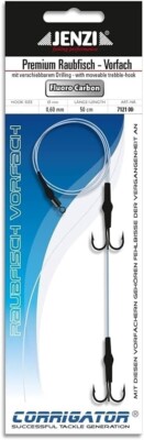 Raubfisch-System JENZI Deluxe Fluor Carbon Material Hakengröße 2 / 50cm / 0,60mm