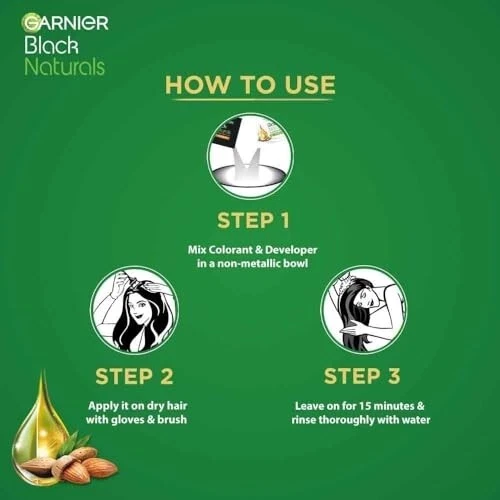 Color de cabello Garnier Black Naturals, tono-3. Marrón Negro 20ml 20g [Pack de 5] 200 Foto 4 de 4