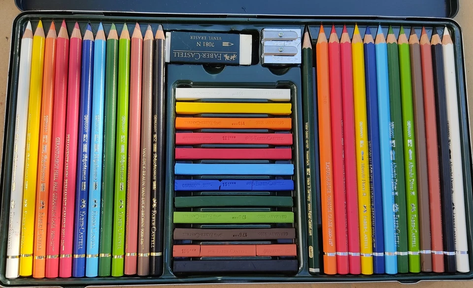 Faber Castell Art Set Künstlerfarbstifte Aquarellstifte Pastell 38 Artikel - Bild 3 von 4
