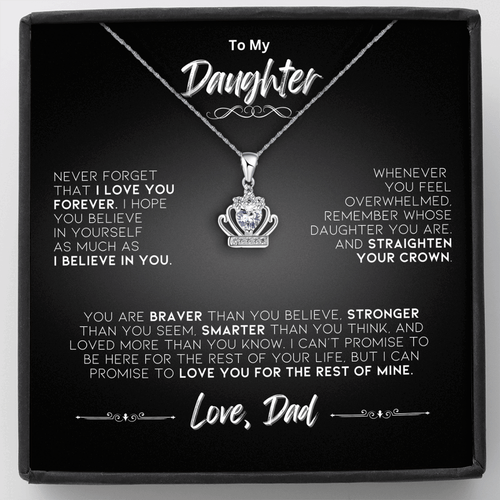To My Daughter Necklace, Gift for Daughter from Dad, Daughter Father Necklace - Picture 2 of 26