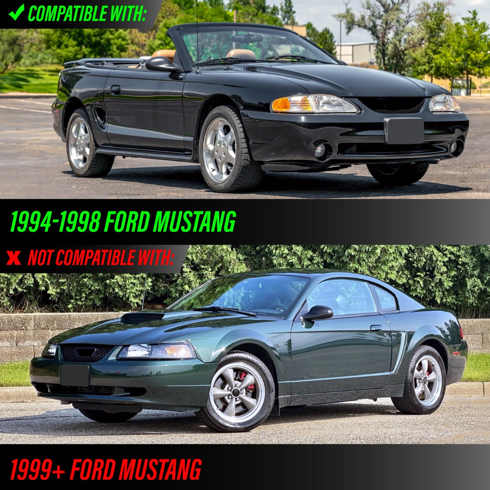 Ford GT 1994-1998 Front Right Light lenses Pair