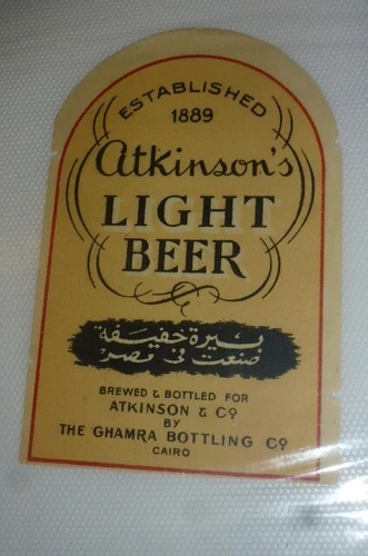 $. EGYPT GHAMRA OLD  Beer label ATKINSONS