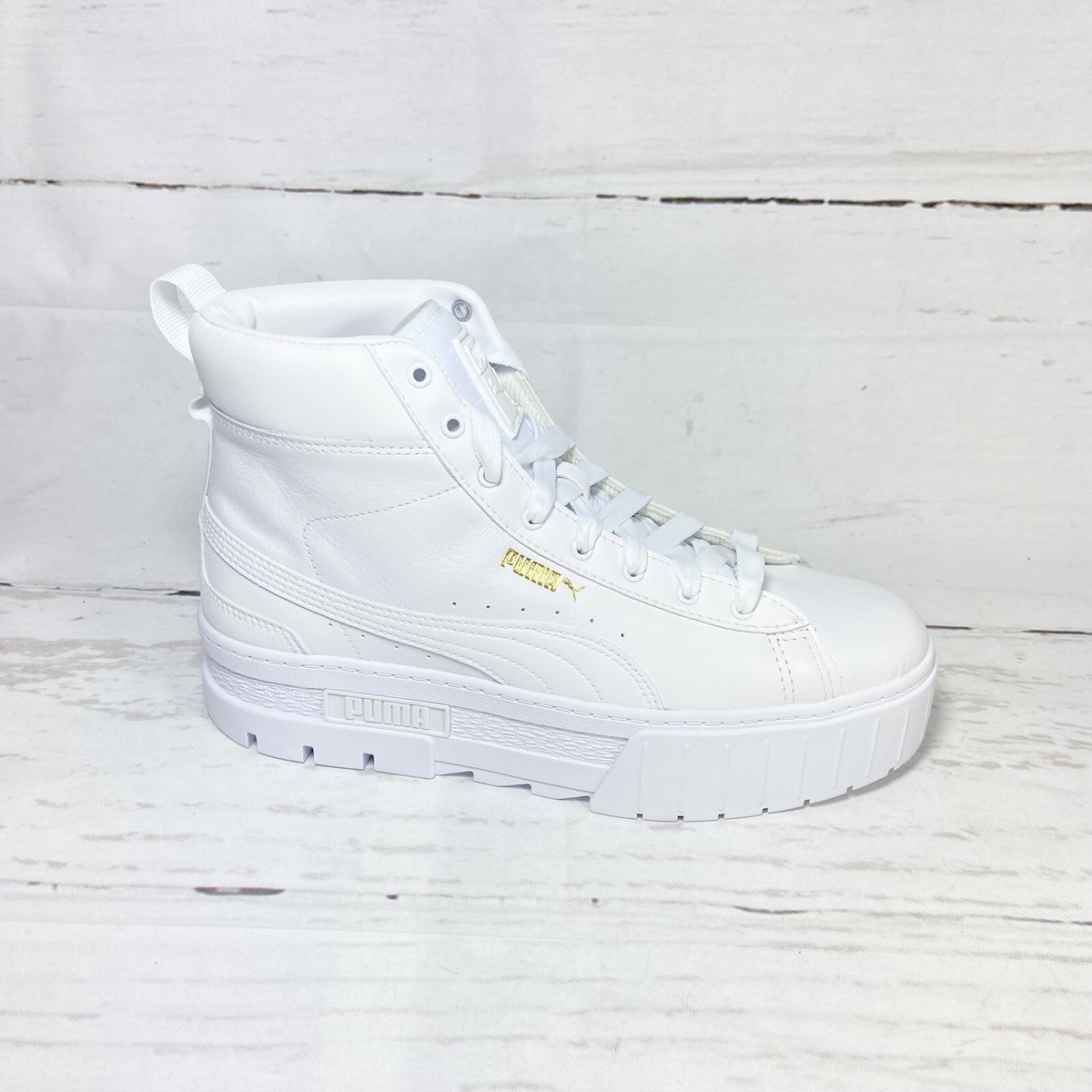 Puma Shoes Women's 8 White Mayze Mid Platform Chunky Sneakers