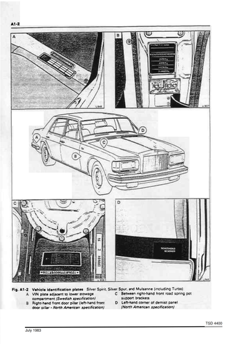 ROLLS ROYCE BENTLEY ARGENTO SPIRIT SPUR MULSANNE CORNICHE OTTO WORKSHOP 1980-86 - Foto 3 di 5