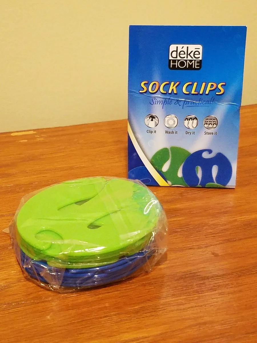 No more lost socks! - Deke Home Sock Clips 10-pack - Blue / Green