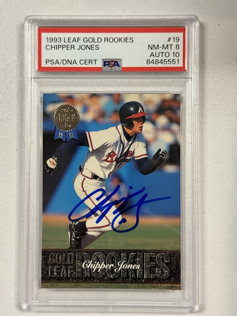 Chipper Jones 1993 Leaf Gold Rookies #19 Auto RC PSA 8 NM-MT Auto