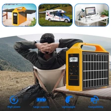100W Solar Generator Power Station USB AC DC Power Bank For Outdoor Camping Home