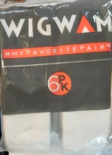 Wigwam White Tube Socks S60 6 Pack One Size 87% Cotton