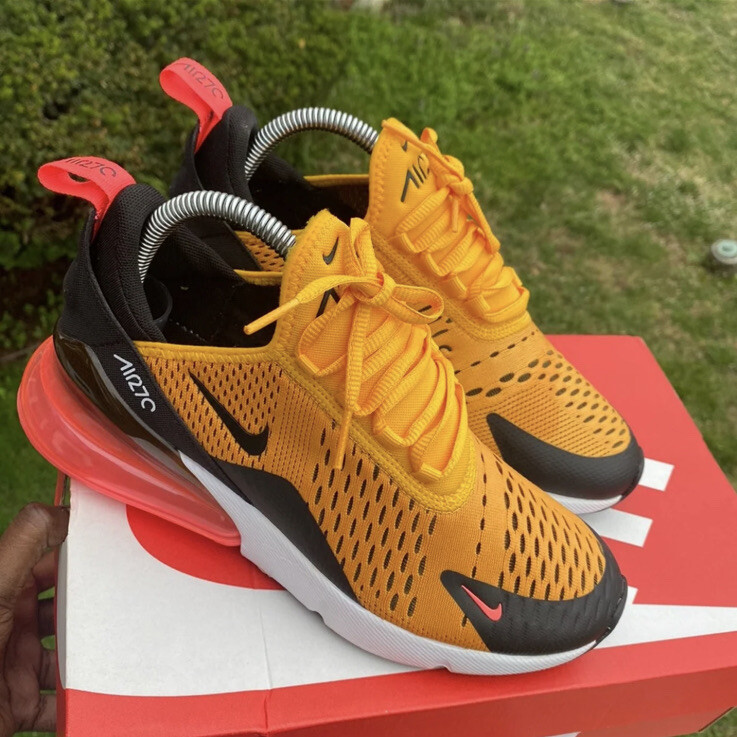 Nike Air Max 270 Tiger Black Uni/Gold Hot Punch 943345-700 Nike Air Max 270 Tiger Black Uni/Gold Hot Punch 943345-700