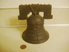 Vintage Cast Iron LIBERTY BELL BANK Bicentennial Bellville Foundry Collectible!