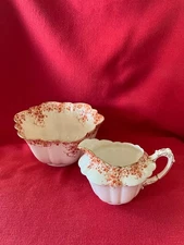 c 1896 Wileman & Co Foley China daisy shaped jug &bowl  "Trailing Daisies" #5657