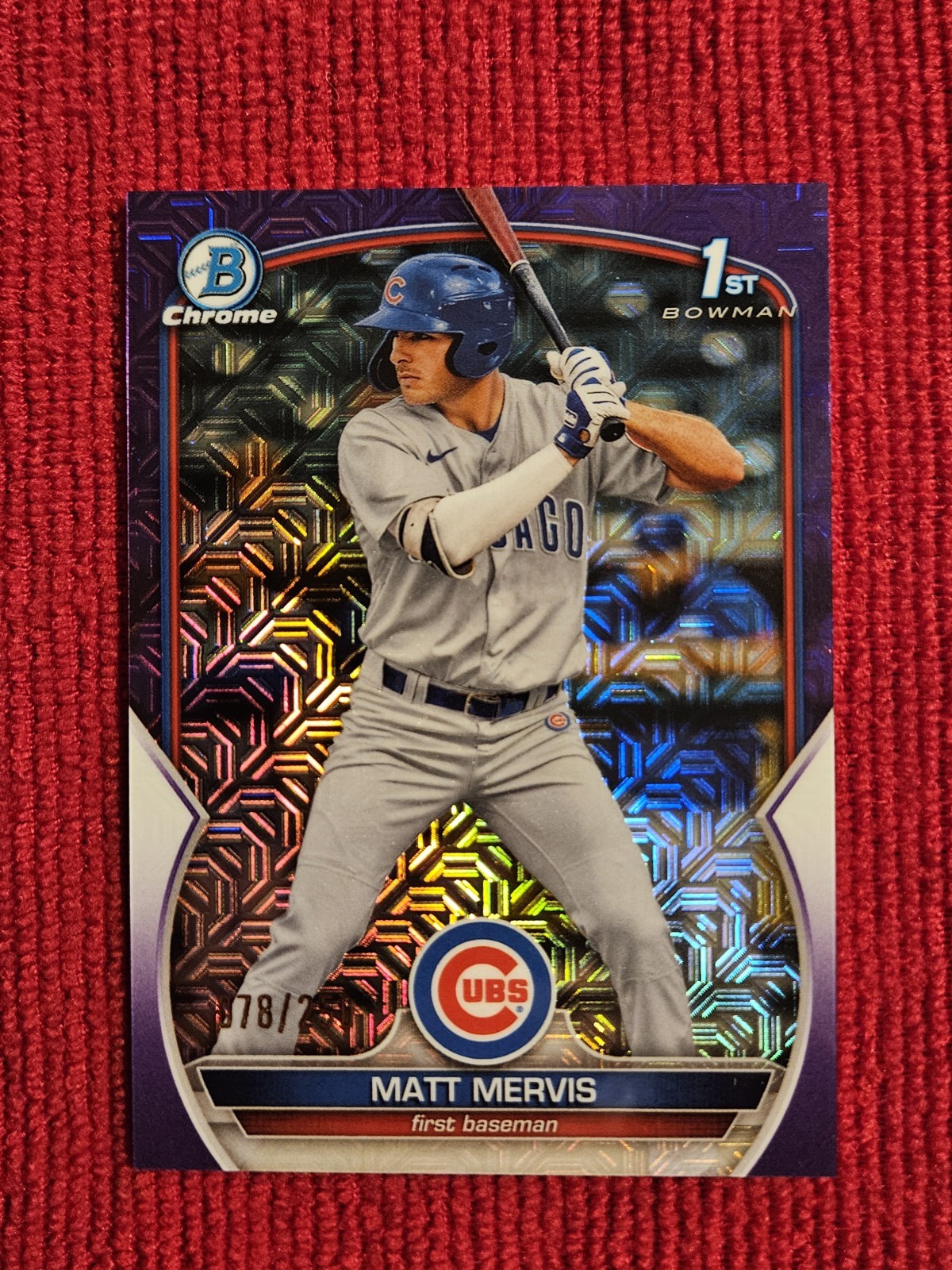 Matt Mervis 2023 1st Bowman Chrome Mega Purple Refractor #78/250 Cubs