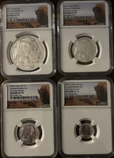 2023 Fiji Silver Buffalo Fractional Set Reverse Proof FDOI PF70 NGC