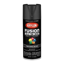 12 oz Krylon K02776007 Black Fusion All-In-One Paint & Primer Spray Paint, Textu