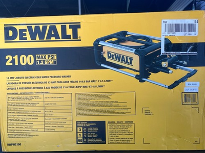 #ad DEWALT PRESSURE WASHER DWPW2100 NIB PD3047411 $259.99
