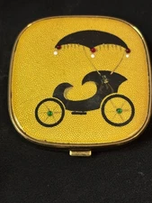 RARE Vintage Evans Powder Compact Buggy Coach Cruella de Vil Goth Jewels