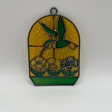 Hummingbird  Flowers Stained Glass Suncatcher