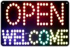 Neon Open Welcome Tin Metal Signs Home Décor, Vintage LED Style print Aesthetic
