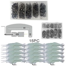 5Pcs Soft Fishing Lures Kit W/ 100Pcs Hooks & Tool For Freshwater Saltwater Bass