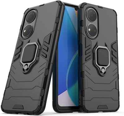 FTRONGRT Honor X7 Case Rugged and Shockproof, with Mobile Phone Holder, Black