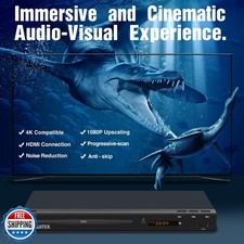 MEGATEK Region-Free HDMI DVD Player for TV, Compact CD/DVD Player for Smart T...