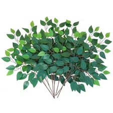 24Pcs Artificial Ficus Leaves Faux Tree Branches Greenery Plant Spray for Wed...