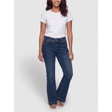 Torrid Mid-Rise Flare Jeans Dark Wash Vintage Stretch Size 12S Blue Denim Flare