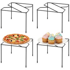 Set of 4 Metal Pizza Table Stands, Tabletop Pizza Pan Riser Holder for Servin...