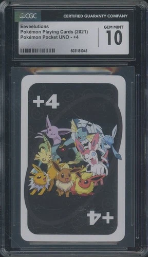 2021 Pokemon Playing Cards Pocket UNO - +4 Eeveelutions CGC 10 GEM MINT