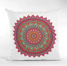 Bohemian Tribal Pillow Cover Ethnic Mandala Design Decorative Cushion 16x16