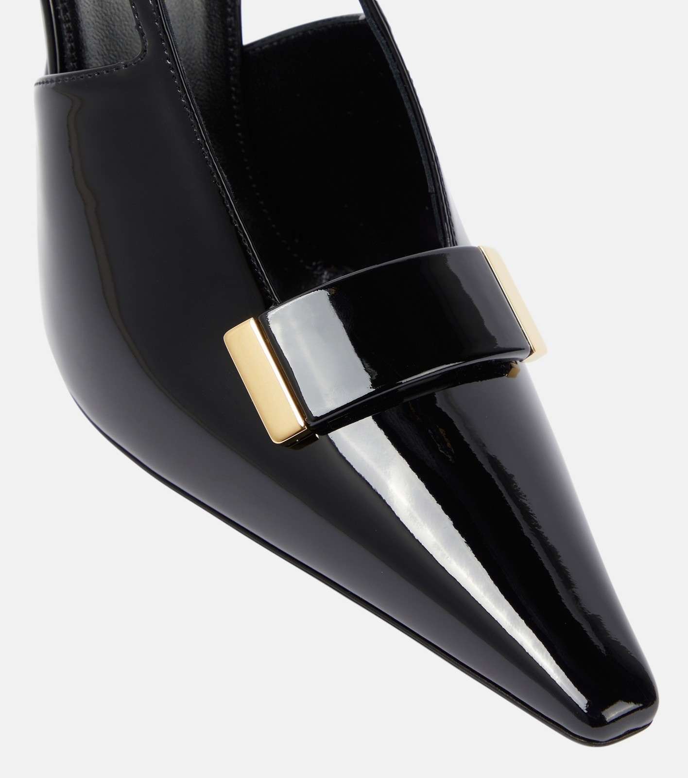 Saint Laurent Aston 115 décolleté slingback nere in vernice taglia 36 NUOVE!