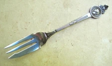 Gorham ☛ MEDALLION ☚ Sterling Old Style Pickle Fork Pat. 1864/Monogram Near Mint