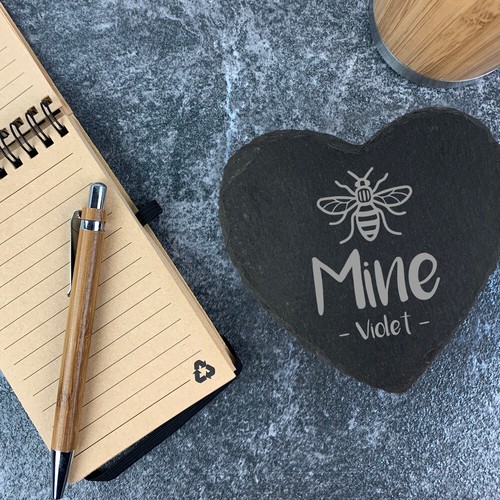 Personalised Slate Coasters Mother's Day Gift Heart / Square For Him For Her - Picture 18 of 49