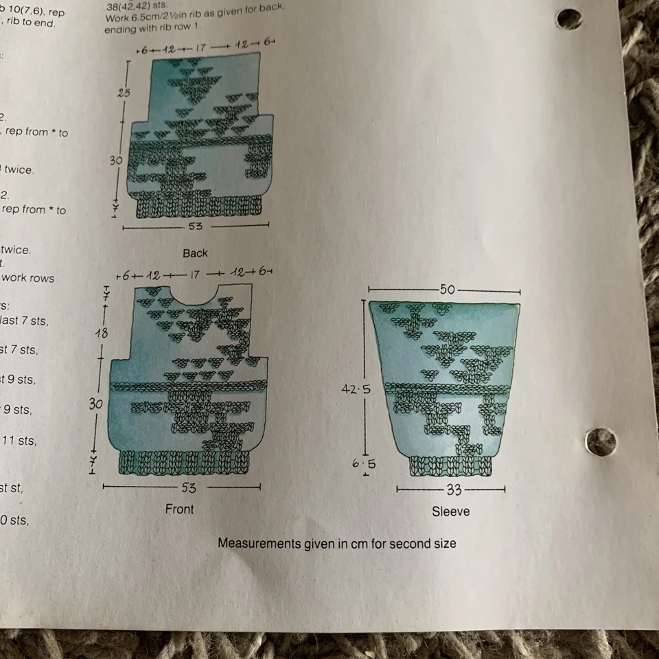 VINTAGE CREATIVE KNITTING PATTERN - JERSEY WITH RELIEF STITCH PATTERNS - Image 4 of 4