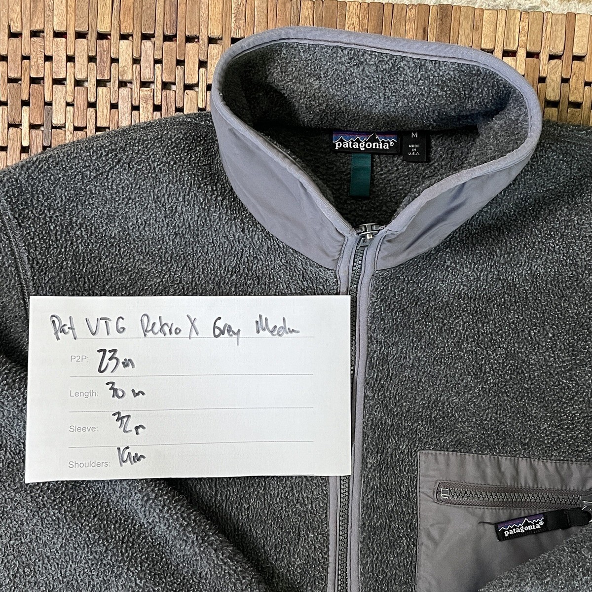 Patagonia RetroXグレー Vintage Made in USA VTG Patagonia Retro X Deep Pile Fleece Jacket Grey Men's