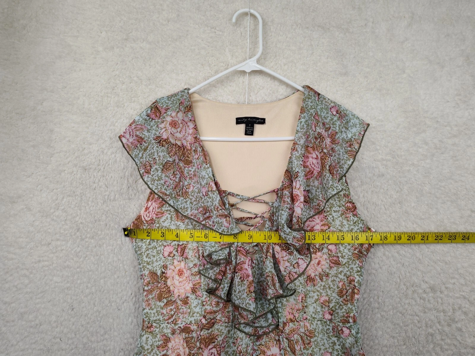 PALM ANGELS Abito donna City Triangles 7 verde floreale manica corta svasata ALine ciao basso maxi