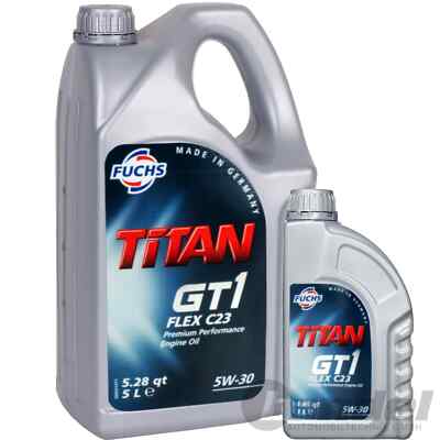 5L+1x1L FUCHS TITAN GT1 FLEX C23 5W-30 MOTORÖL passend für BMW LL-04 MB 229.51