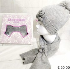 CAPPELLO+SCIARPA LAURA BIAGIOTTI  INVERNALE BIMBA ONESIZE regolabile In 3 Colori