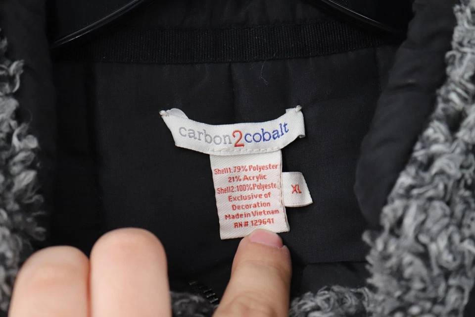 Carbon 2 Cobalt Reversible Vest Mens XL Sherpa Fleece Quilted Full Zip black - Image 4 of 4