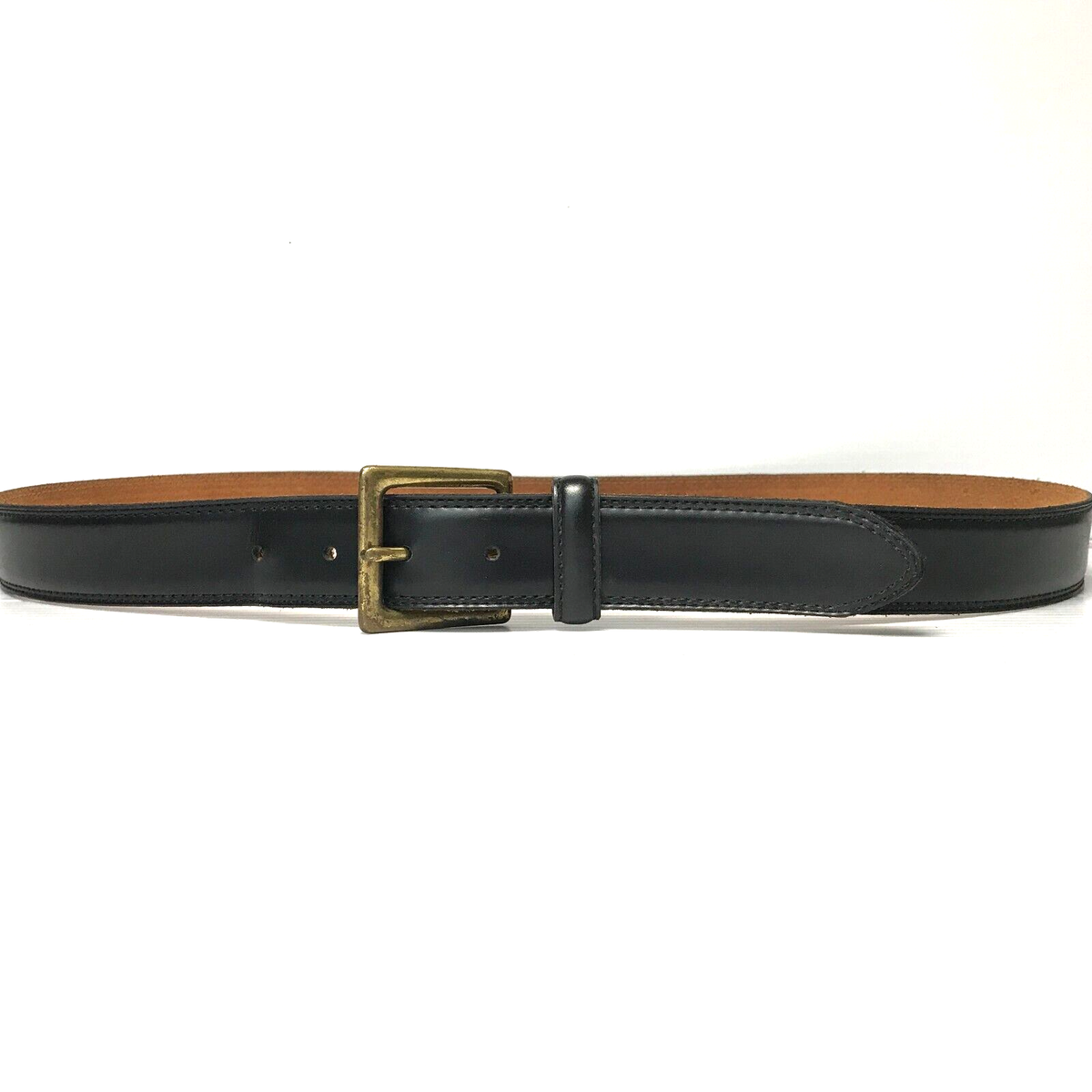 mens black dress belt gold buckle Matt Finish Dressy Casual Leather Belt